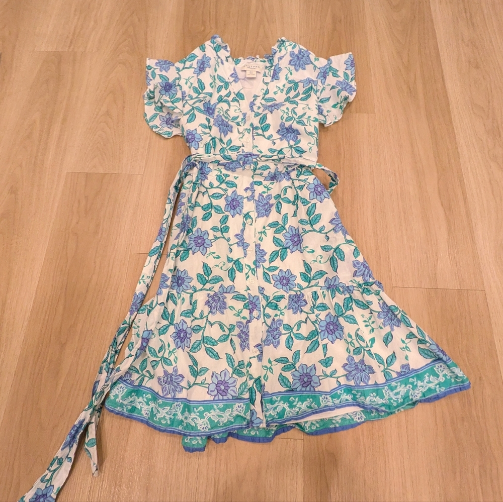 Calypso St Barth Floral Button Up Mini Dress Size 12